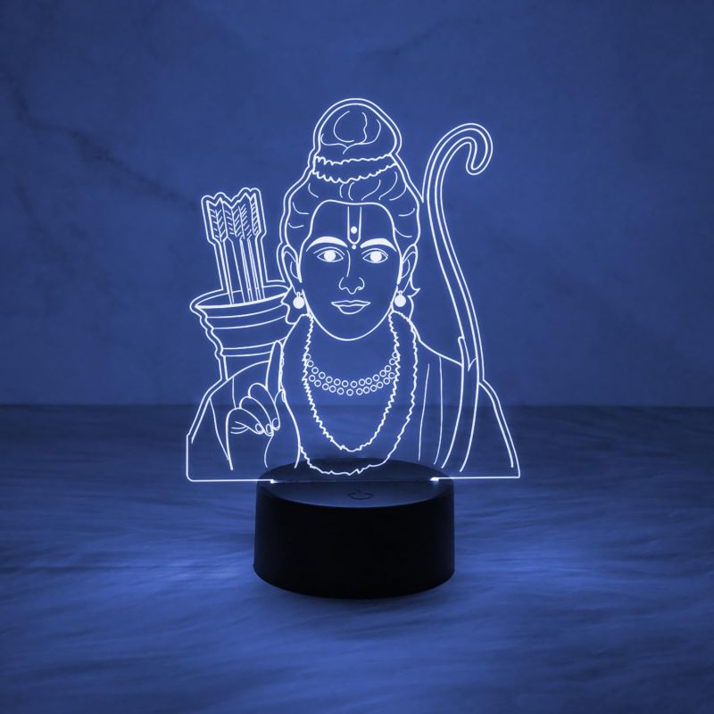 Lord Ram Led Night Lamp with 7 Color Changing Light & On/Off Touch Button | Religious Gift Items