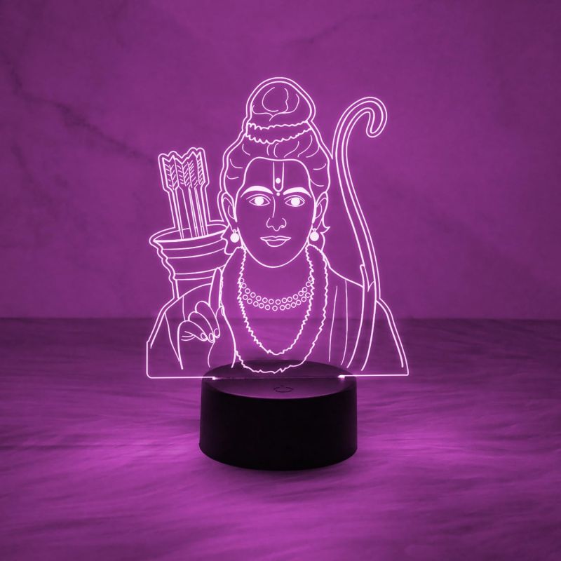Lord Ram Led Night Lamp with 7 Color Changing Light & On/Off Touch Button | Religious Gift Items