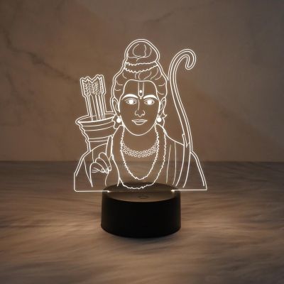 Lord Ram Led Night Lamp with Warm White Light & On/Off Touch Button | Religious Gift Items | Diwali Decor Light
