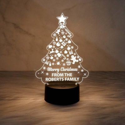 Merry Christmas Night Lamp Customized Wishing Christmas Gift Night Lamp with Warm White Light | Best Gift for Friends Family