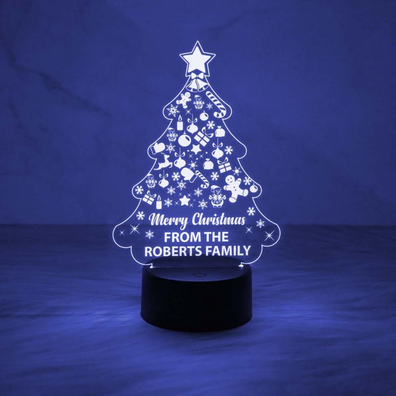 Merry Christmas Decorations Indoor Lights | Personalized Wishing Christmas Night Lamp Multicolored Light & On/Off Touch Button | USB Powered
