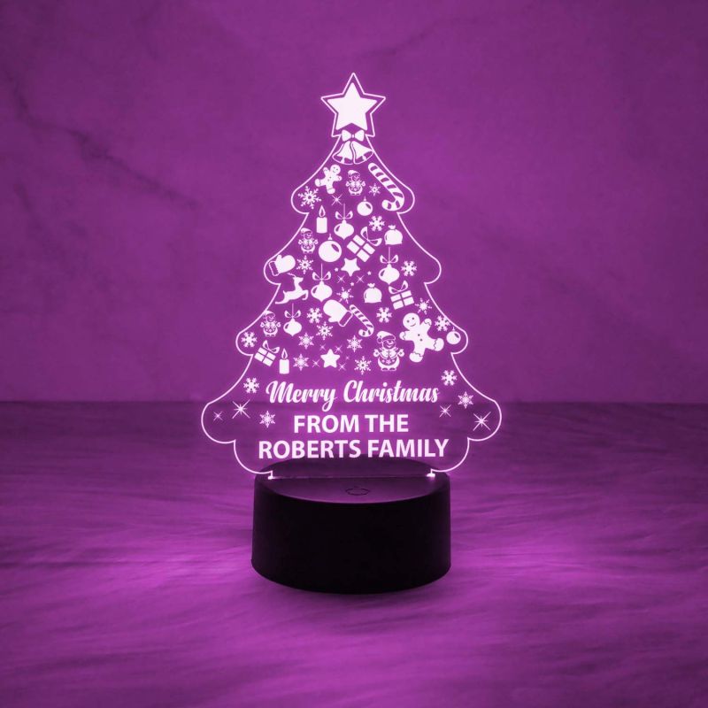 Merry Christmas Decorations Indoor Lights | Personalized Wishing Christmas Night Lamp Multicolored Light & On/Off Touch Button | USB Powered