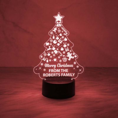 Merry Christmas Decorations Indoor Lights | Personalized Wishing Christmas Night Lamp Multicolored Light & On/Off Touch Button | USB Powered