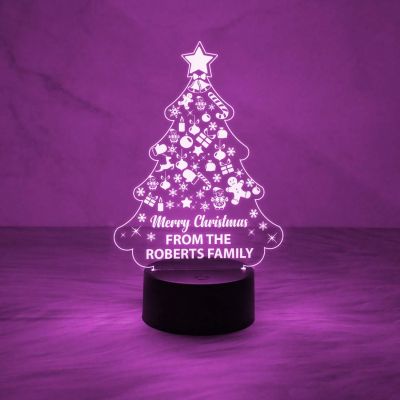 Merry Christmas Decorations Indoor Lights | Personalized Wishing Christmas Night Lamp Multicolored Light & On/Off Touch Button | USB Powered