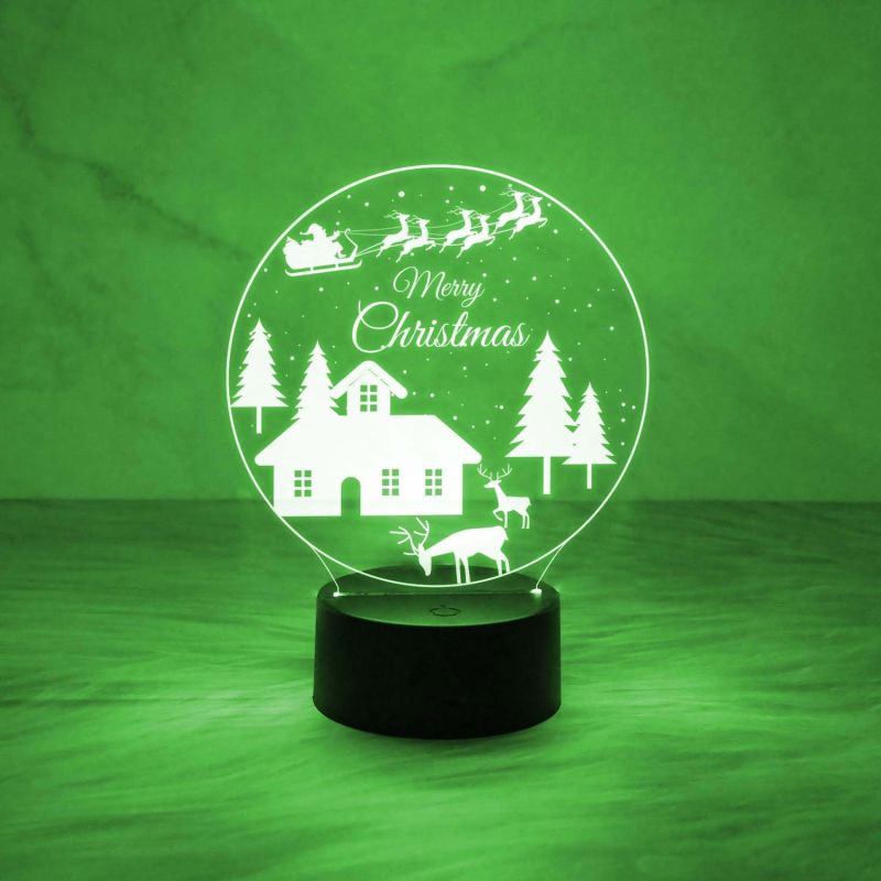 Merry Christmas Tree Night Lamp | 7 Color Changing Light with On/Off Touch Button | USB Powered | Gift for Christmas