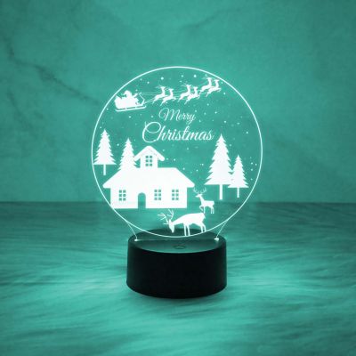 Merry Christmas Tree Night Lamp | 7 Color Changing Light with On/Off Touch Button | USB Powered | Gift for Christmas