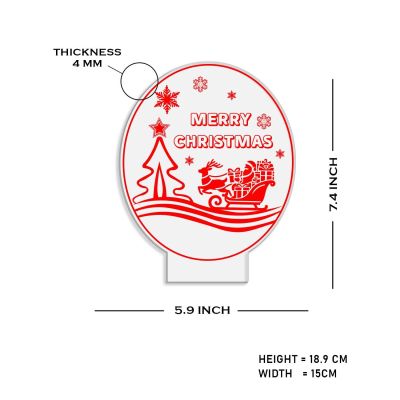 Merry Christmas Night Lamp with Warm White Light & USB Data Cable | On/Off Touch Button | Gift for Christmas