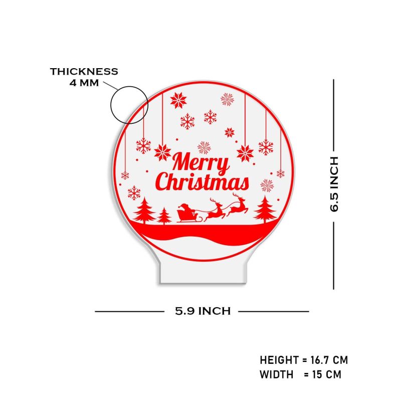 3D Illusion Merry Christmas Night Lamp for Home & Office Decor Light | Desk Table Lamp | Automatic Color Changing Light & On/Off Touch Button