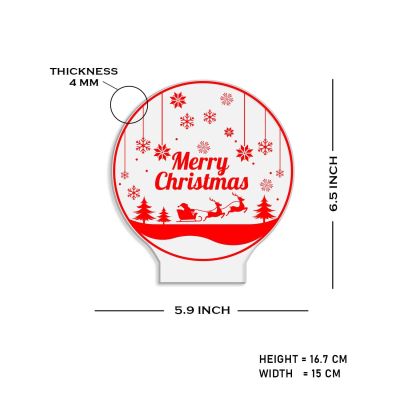 3D Illusion Merry Christmas Night Lamp for Home & Office Decor Light | Desk Table Lamp | Automatic Color Changing Light & On/Off Touch Button