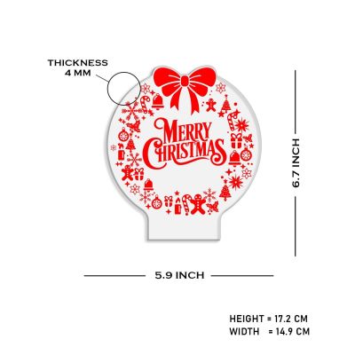 3D Illusion Christmas Night Lamp with Warm White Light & On/Off Touch Button | Christmas Home Decoration Light