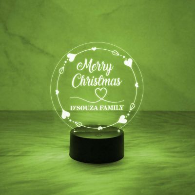 Personalized Name Lamp Wishing Merry Christmas Night Lamp with Automatic Color Changing Light