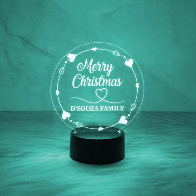 Personalized Name Lamp Wishing Merry Christmas Night Lamp with Automatic Color Changing Light