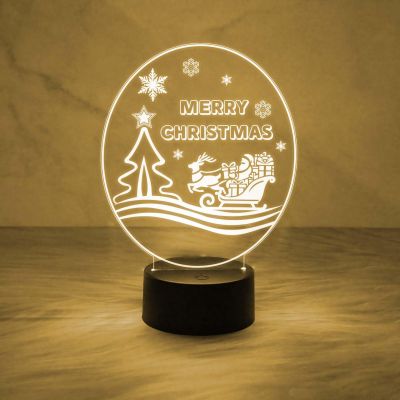 Merry Christmas Night Lamp with Automatic Color Changing Light & USB Data Cable | On/Off Touch Button