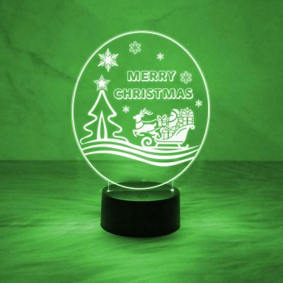 Merry Christmas Night Lamp with Automatic Color Changing Light & USB Data Cable | On/Off Touch Button