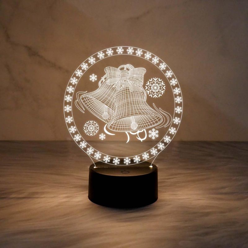 Christmas Bell Night Lamp Christmas Nightlight Festival Decoration Bedroom Bedside Lamp  (Warm White Light)