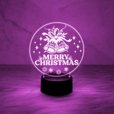 3D Illusion Merry Christmas Gifts Night Light | Merry Christmas Acrylic USB Night Lamp | Gifts for Christmas Decorations