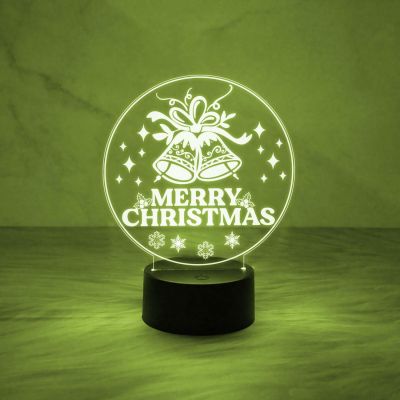 3D Illusion Merry Christmas Gifts Night Light | Merry Christmas Acrylic USB Night Lamp | Gifts for Christmas Decorations