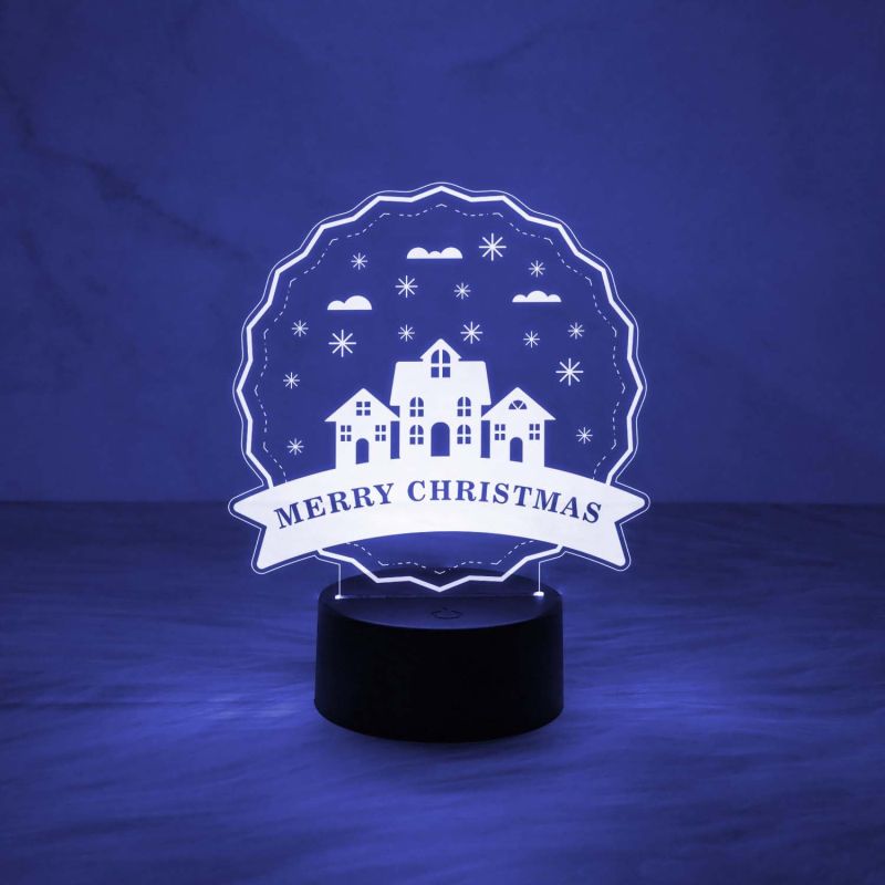 Merry Christmas Night Lamp with Automatic Color Changing & On/Off Touch | USB Powered