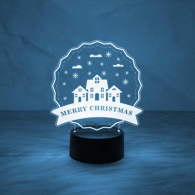 Merry Christmas Night Lamp with Automatic Color Changing & On/Off Touch | USB Powered