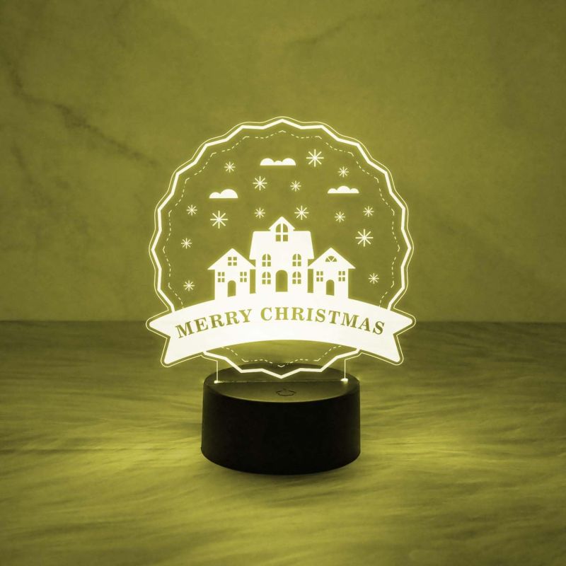 Merry Christmas Night Lamp with Automatic Color Changing & On/Off Touch | USB Powered