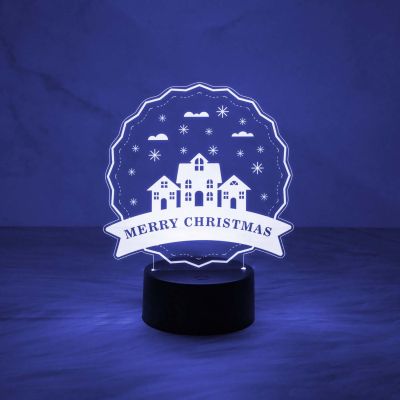 Merry Christmas Night Lamp with Automatic Color Changing & On/Off Touch | USB Powered