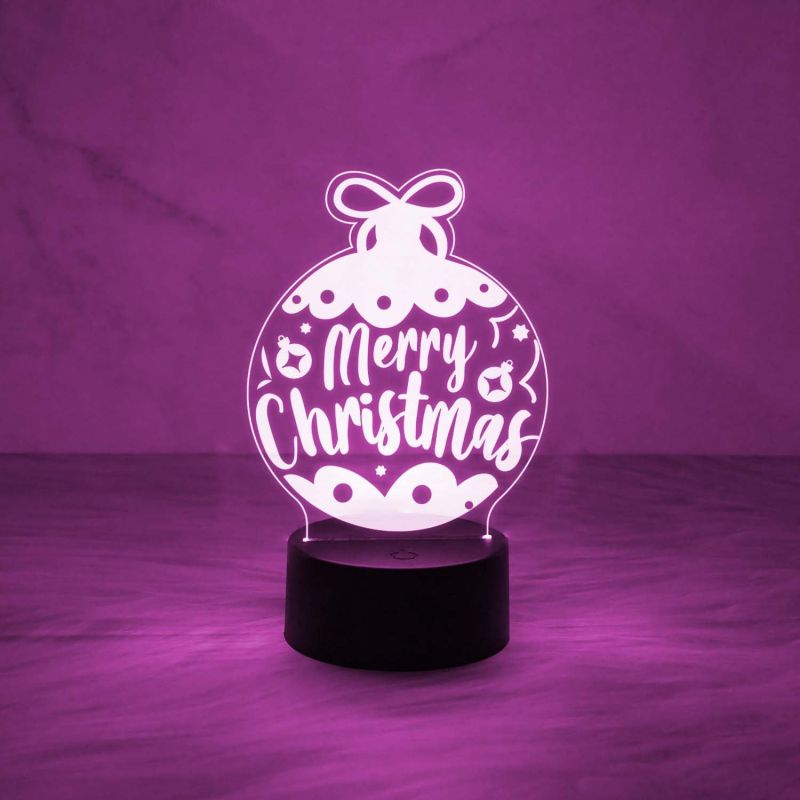 Merry Christmas Acrylic Led Lamp with 7 Color Changing Light & On/Off Touch Button | USB Powered