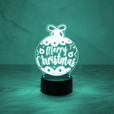 Merry Christmas Acrylic Led Lamp with 7 Color Changing Light & On/Off Touch Button | USB Powered