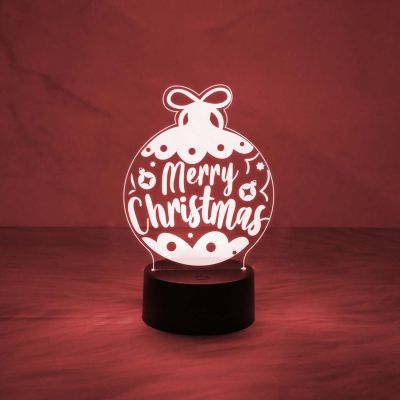 Merry Christmas Acrylic Led Lamp with 7 Color Changing Light & On/Off Touch Button | USB Powered