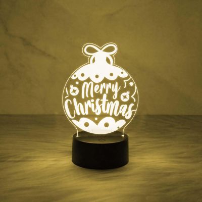 Merry Christmas Acrylic Led Lamp with 7 Color Changing Light & On/Off Touch Button | USB Powered