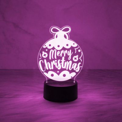 Merry Christmas Acrylic Led Lamp with 7 Color Changing Light & On/Off Touch Button | USB Powered