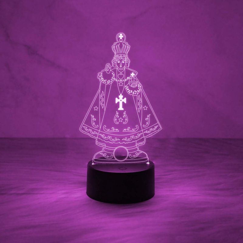 3D Illusion Jesus Cross Night Lamp | King Prince Figures Led Lamp with Automatic Color Changing Light & USB Powered | 3D Desk Table Christmas Gift
