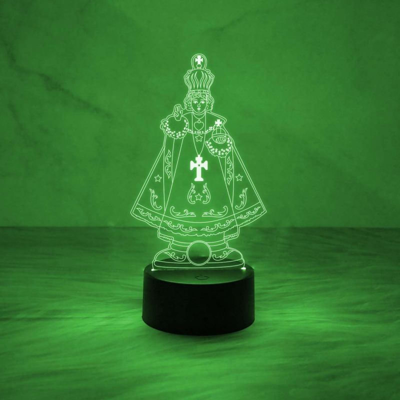 3D Illusion Jesus Cross Night Lamp | King Prince Figures Led Lamp with Automatic Color Changing Light & USB Powered | 3D Desk Table Christmas Gift