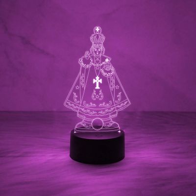 3D Illusion Jesus Cross Night Lamp | King Prince Figures Led Lamp with Automatic Color Changing Light & USB Powered | 3D Desk Table Christmas Gift