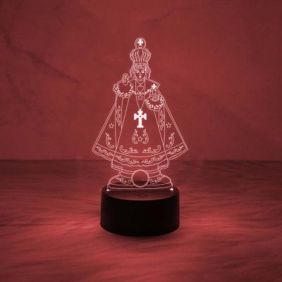 3D Illusion Jesus Cross Night Lamp | King Prince Figures Led Lamp with Automatic Color Changing Light & USB Powered | 3D Desk Table Christmas Gift