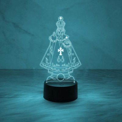 3D Illusion Jesus Cross Night Lamp | King Prince Figures Led Lamp with Automatic Color Changing Light & USB Powered | 3D Desk Table Christmas Gift