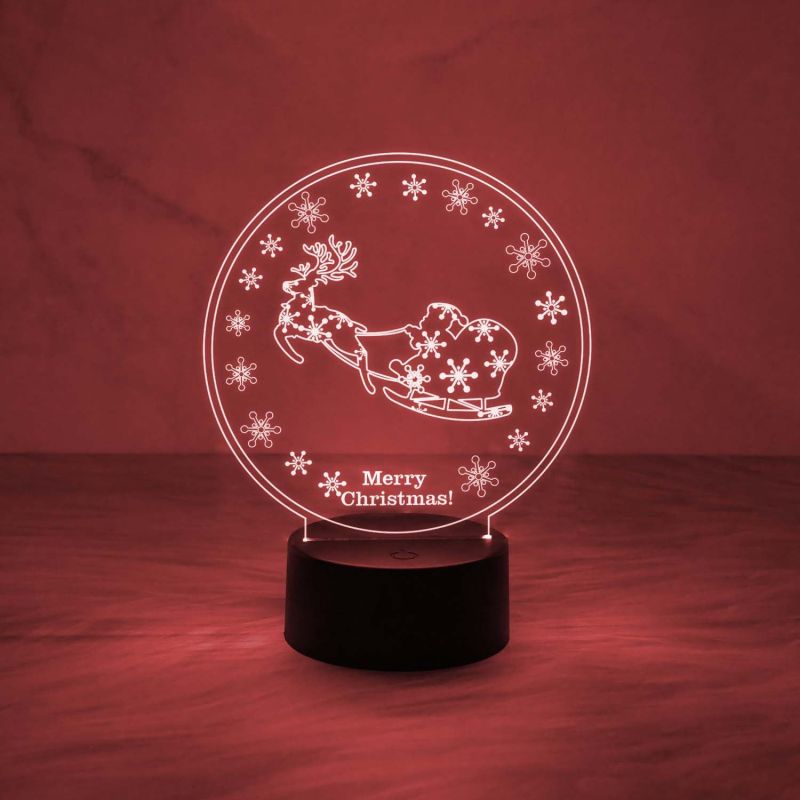 Merry Christmas Night Lamp Christmas Decorations with Led Light | Wishing Gift for Christmas | Home & Office Decor Light | Automatic Color Changing Light & USB Powered