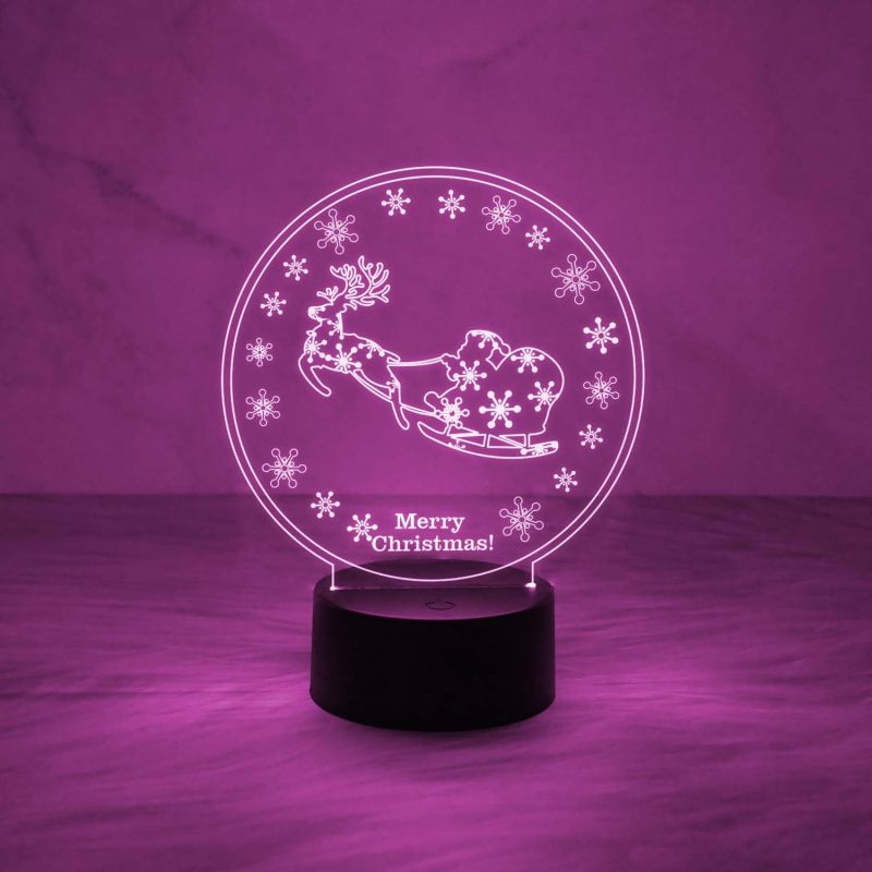 Merry Christmas Night Lamp Christmas Decorations with Led Light | Wishing Gift for Christmas | Home & Office Decor Light | Automatic Color Changing Light & USB Powered