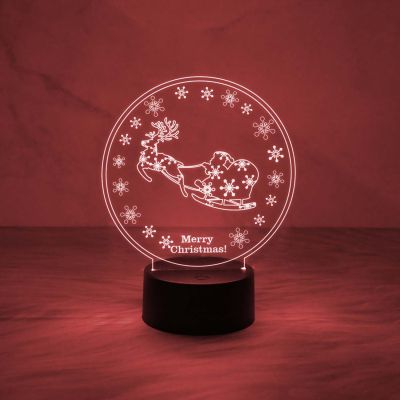 Merry Christmas Night Lamp Christmas Decorations with Led Light | Wishing Gift for Christmas | Home & Office Decor Light | Automatic Color Changing Light & USB Powered
