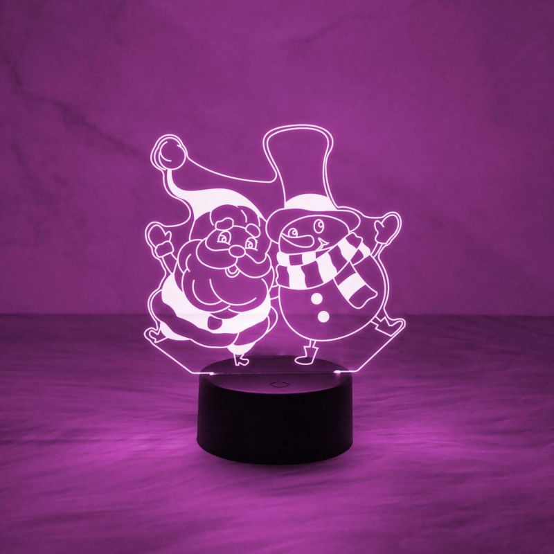 3D Illusion Santa Claus Night Lamp with Automatic Color Changing Light & On/Off Touch Button | Gift for Kids