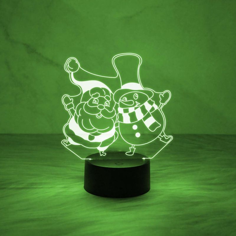 3D Illusion Santa Claus Night Lamp with Automatic Color Changing Light & On/Off Touch Button | Gift for Kids