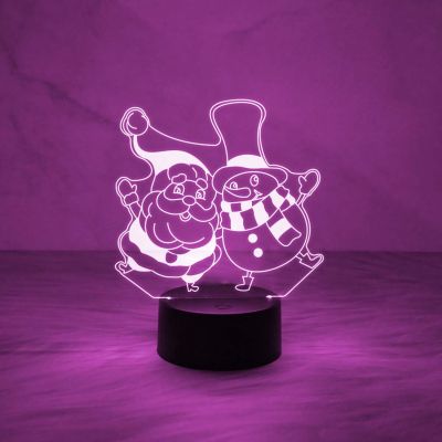 3D Illusion Santa Claus Night Lamp with Automatic Color Changing Light & On/Off Touch Button | Gift for Kids