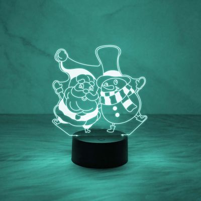 3D Illusion Santa Claus Night Lamp with Automatic Color Changing Light & On/Off Touch Button | Gift for Kids