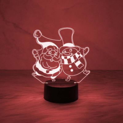 3D Illusion Santa Claus Night Lamp with Automatic Color Changing Light & On/Off Touch Button | Gift for Kids