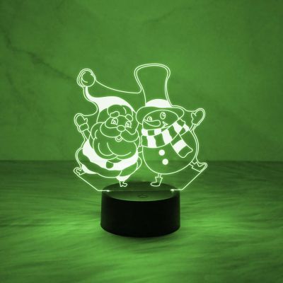 3D Illusion Santa Claus Night Lamp with Automatic Color Changing Light & On/Off Touch Button | Gift for Kids