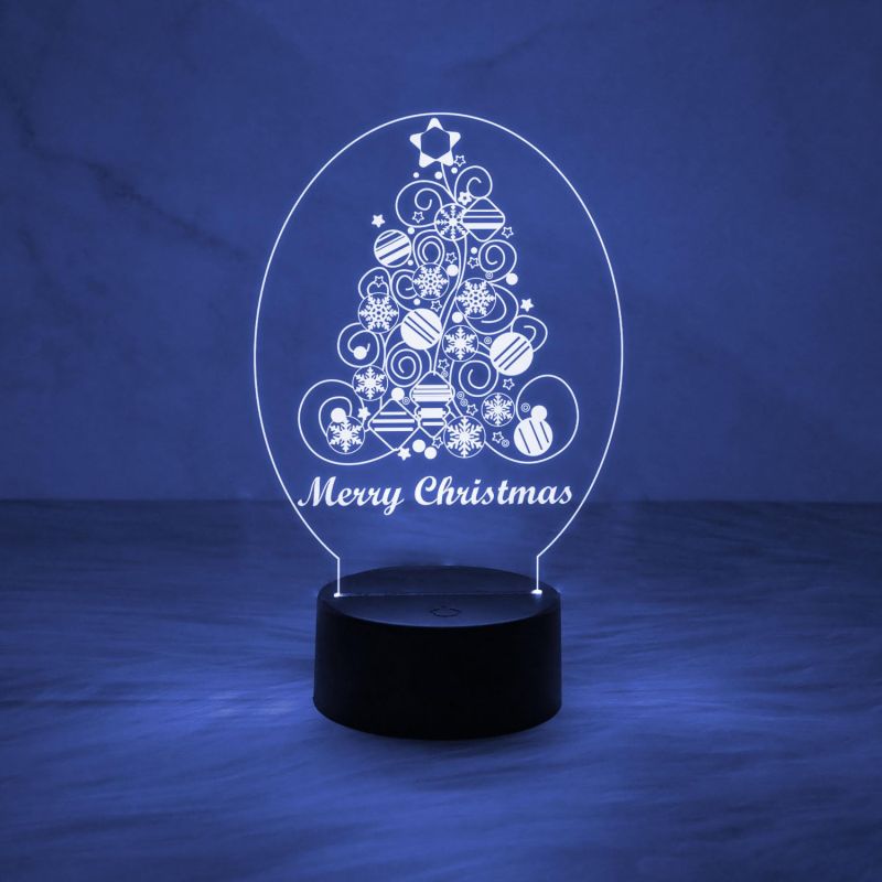 Merry Christmas Tree Night Light Christmas Decorations with Led Light with Automatic Color Changing Light & On/Off Touch Button