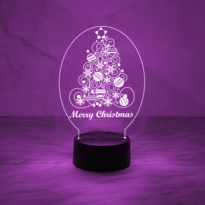 Merry Christmas Tree Night Light Christmas Decorations with Led Light with Automatic Color Changing Light & On/Off Touch Button