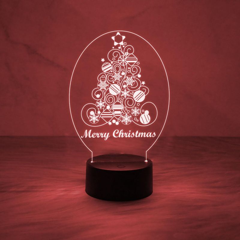 Merry Christmas Tree Night Light Christmas Decorations with Led Light with Automatic Color Changing Light & On/Off Touch Button