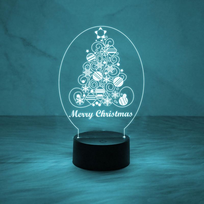 Merry Christmas Tree Night Light Christmas Decorations with Led Light with Automatic Color Changing Light & On/Off Touch Button