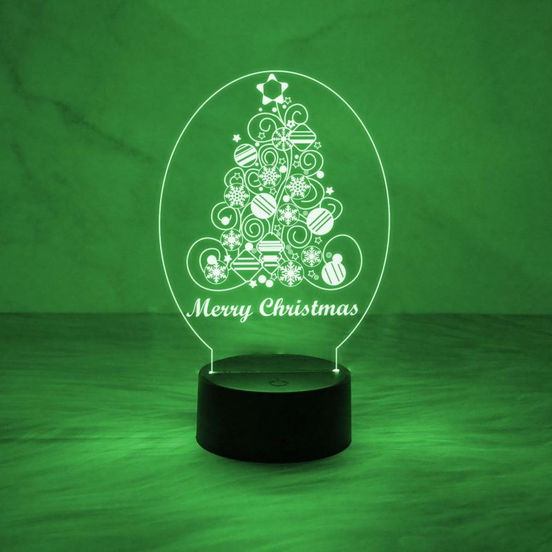 Merry Christmas Tree Night Light Christmas Decorations with Led Light with Automatic Color Changing Light & On/Off Touch Button