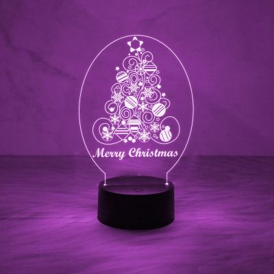 Merry Christmas Tree Night Light Christmas Decorations with Led Light with Automatic Color Changing Light & On/Off Touch Button